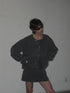 CIRCLE CUT-OUT DENIM JACKET -BLACK- *Last1